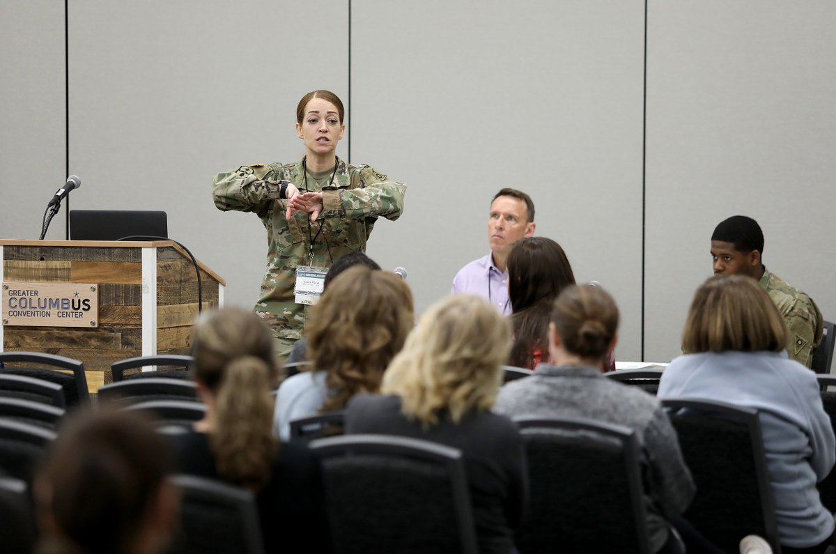 OHNationalGuard's tweet photo. Members of our Sexual Harassment Assault Response &amp; Prevention Program team recently supported the @OhioAG's “Two Days in May,” an annual training conference that provides professional development opportunities for sexual assault victim advocates from around the state. https://t.co/dGeIhcLEkD