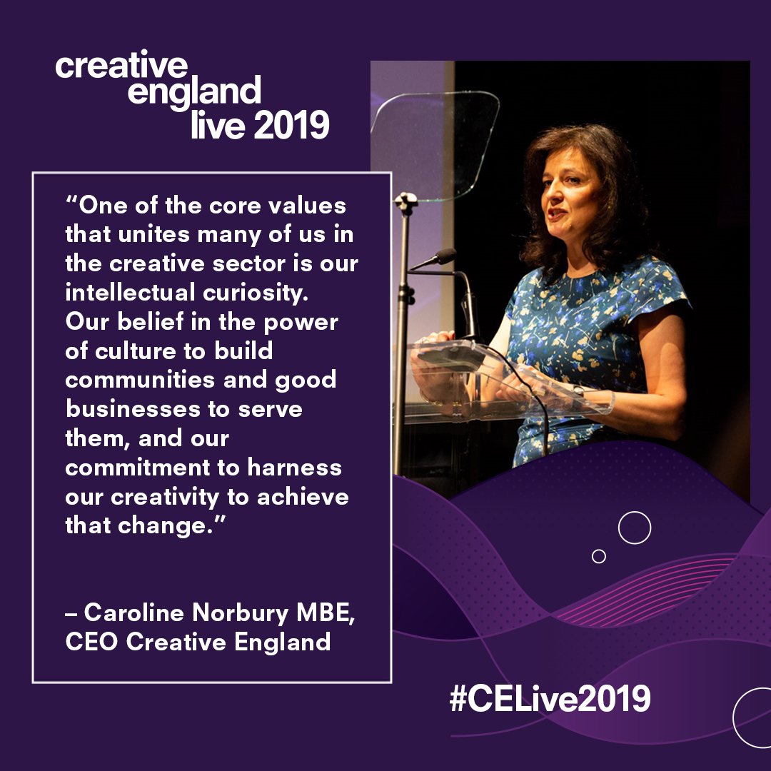 WeAreCreativeUK's tweet photo. Last week at #CELive19 we heard from our CEO @CarolineNorbury, who spoke on the core values uniting the creative sector https://t.co/M1MEsO4xtb