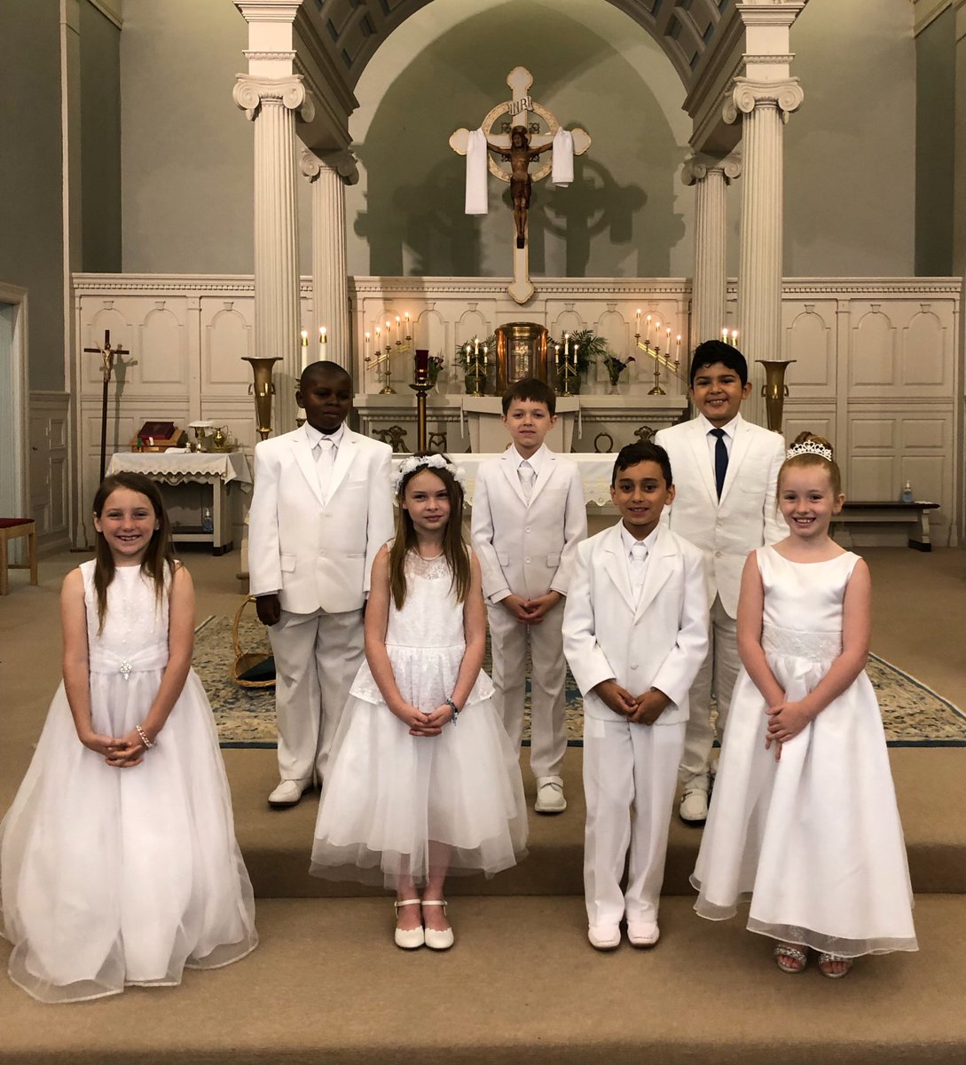 sjswaltham's tweet photo. 2nd grade did fabulous job hosting the Ascension Thursday Mass. And, they all looked beautiful in their First Holy Communion whites. @elvedril
@CSOboston #SJSFirstFriday https://t.co/wD5cgOX1zz
