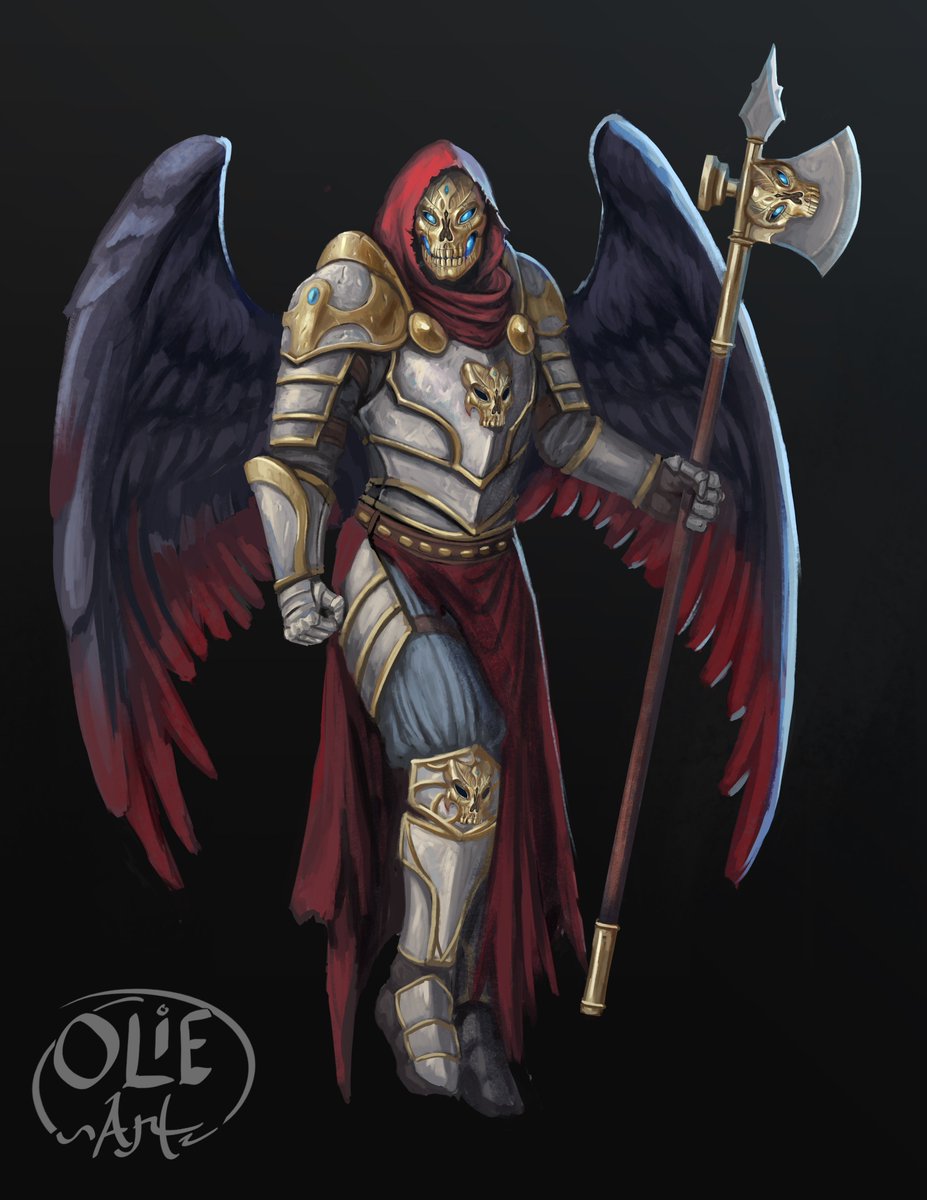 Olie On Twitter Corvo The Fallen Aasimar Dnd Commission
