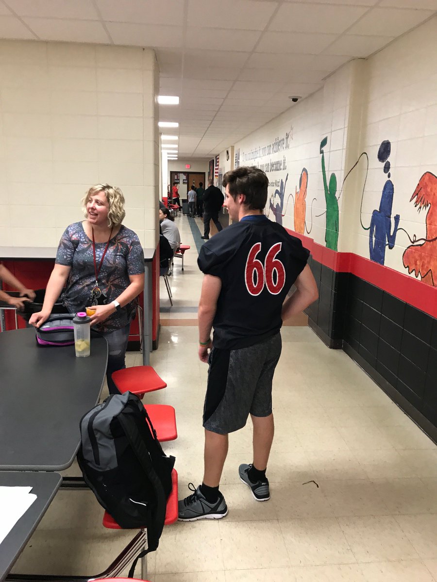 GBeastFootball's tweet photo. Awesome to see our current Red Devils here at @GBWashingtonMS to drum up interest in next years 7th/8th grade Heat Football Team. #Committment starts down in the youth levels, and we are building for a great future. #OneRedDevil https://t.co/oJDD8tslF4