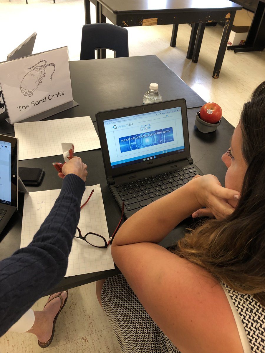 DerekTranchina's tweet image. #TOIS staff getting a Friday afternoon dose of BreakoutEDU! First prize wins a lunch date with @MrMZaros #funPD @breakoutEDU #futurereadynj #spartanlegacy