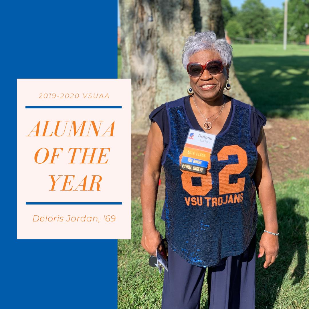 VSUTrojanAlumni's tweet image. This week's #AlumniFeatureFriday goes to the @vsuaaonline 2019-20 Alumna of the year, Mrs. Deloris Jordan! Read more about Mrs. Jordan here bit.ly/2MmyQEZ congratulations!!