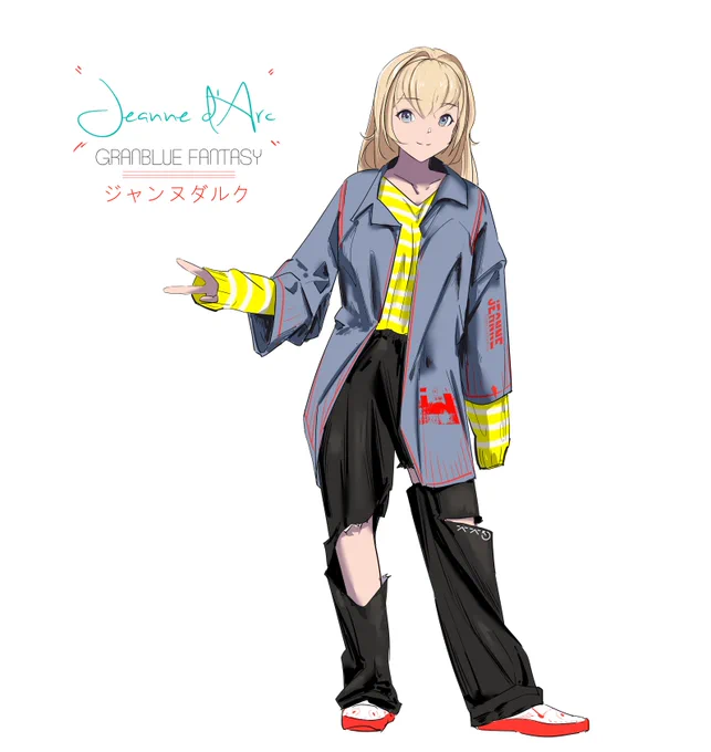 ジャンヌダルク/Jeanne d'Arc 小貞走街全身!<3#girl #jeannedarc #贞德 #GBF #碧藍幻想 #碧藍#ジャンヌダルク #グランブルーファンタジー #Wear 