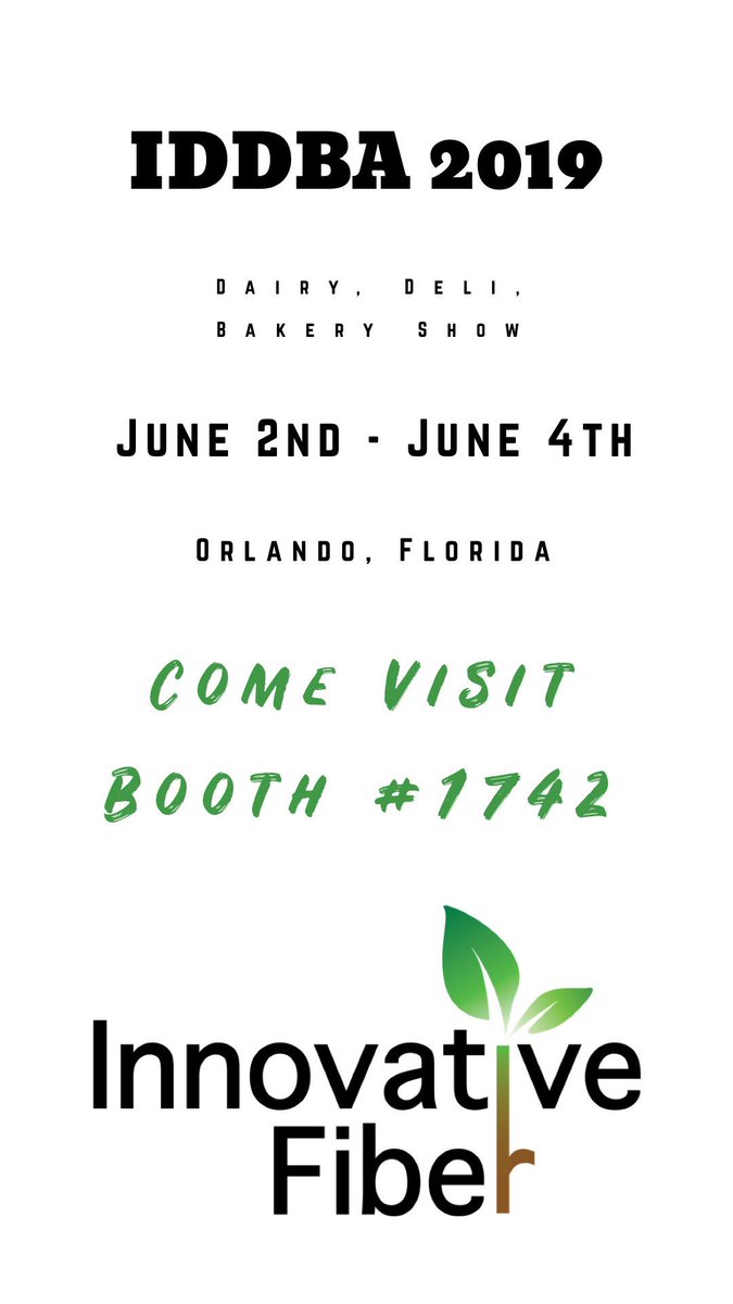 innovativefiber's tweet photo. Come visit our booth! #1742 

#IDDBA19 https://t.co/VHjN2kYsEZ