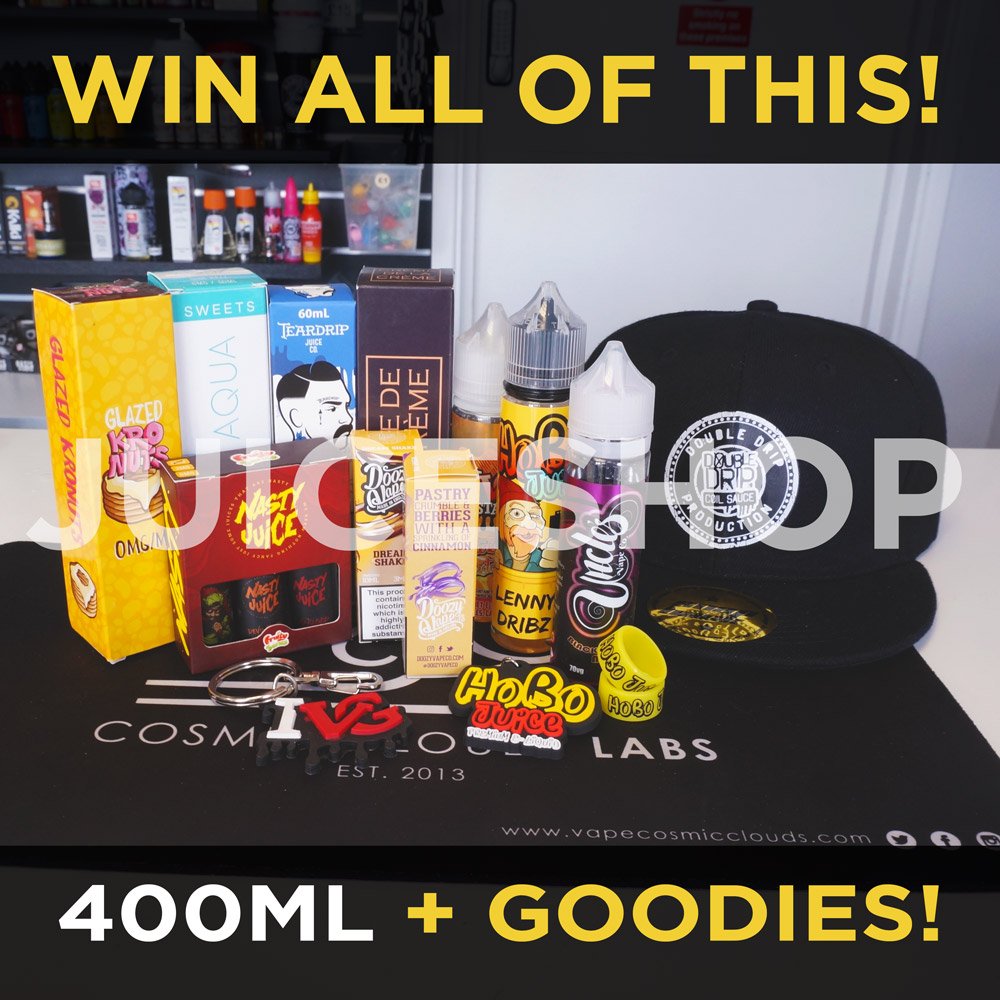 JuiceShop1's tweet photo. 🛒WIN THIS AMAZING E-LIQUID BUNDLE!!

To enter:
1. Like
2. Retweet
3. Tag a friend

Done!!

Winners announced Wednesday 5th of June.
Good luck to all!!

#vape #ukvapers #vapenation #vapejam #eliquid #vapefam #vapelife #vapemail #vapemodels #handcheck #competition #giveaway #win https://t.co/GP7G4dyM5J