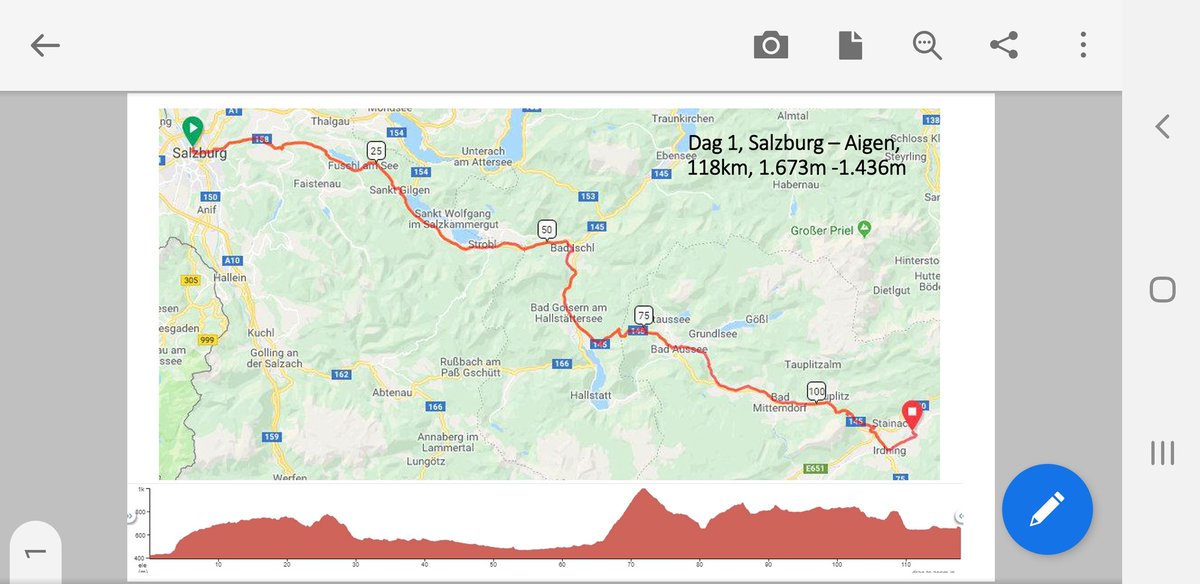 Fietsen4Fietsen's tweet photo. Vanmorgen frisse start Salzburg-Krakau met effe 120 km naar Aigen in... nogwat. Met twee klimmetjes om te wennen. https://t.co/UFXl9Wec4q