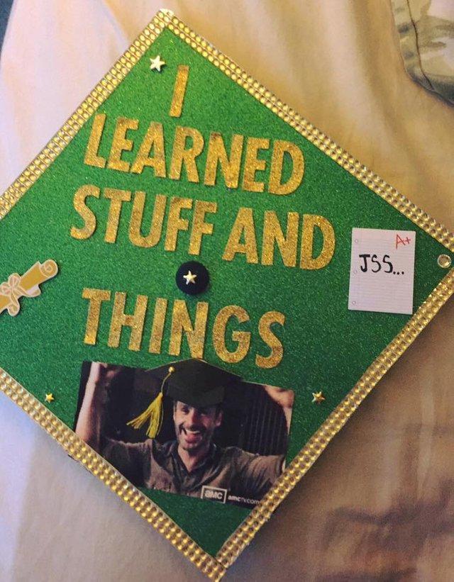 WorldOfZombie's tweet photo. Congrats to all the graduates who learned things and stuff. This creative #FanArtFriday is thanks to Analiz Noelia. #TWD https://t.co/GYitg1HnHr