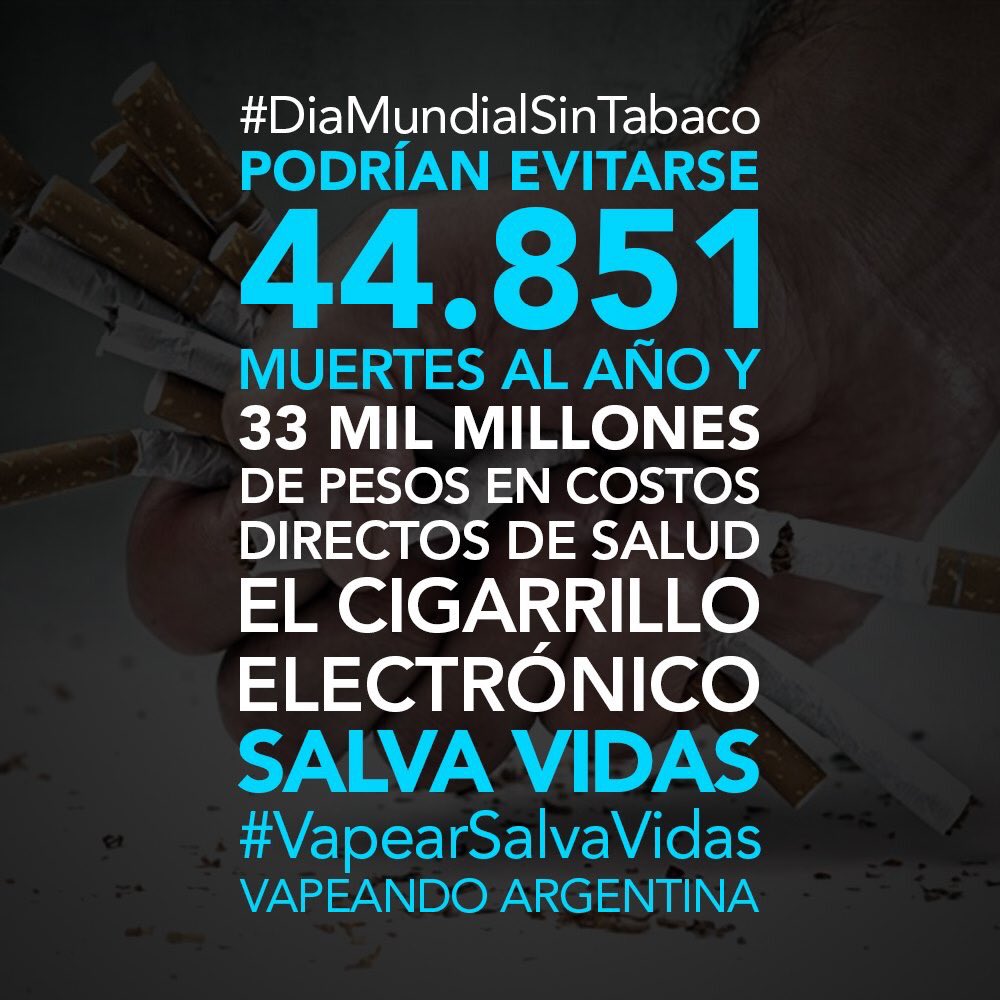 Sortilegos's tweet photo. Fumé desde los 14 años, tengo 37 y deje de fumar el 25 de febrero de este año gracias al Vapeo. Jamás había podido dejar. 
#DiaMundiaSinTabaco
#CigarrilloElectronicoSalvaVidas
#ANMAT3226 https://t.co/mAwZxN6zh7