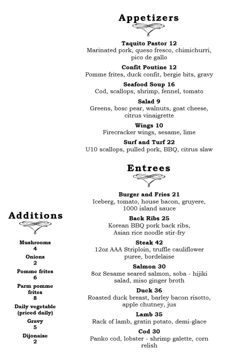 Madison's has a brand new menu this evening! Which would you like to try?