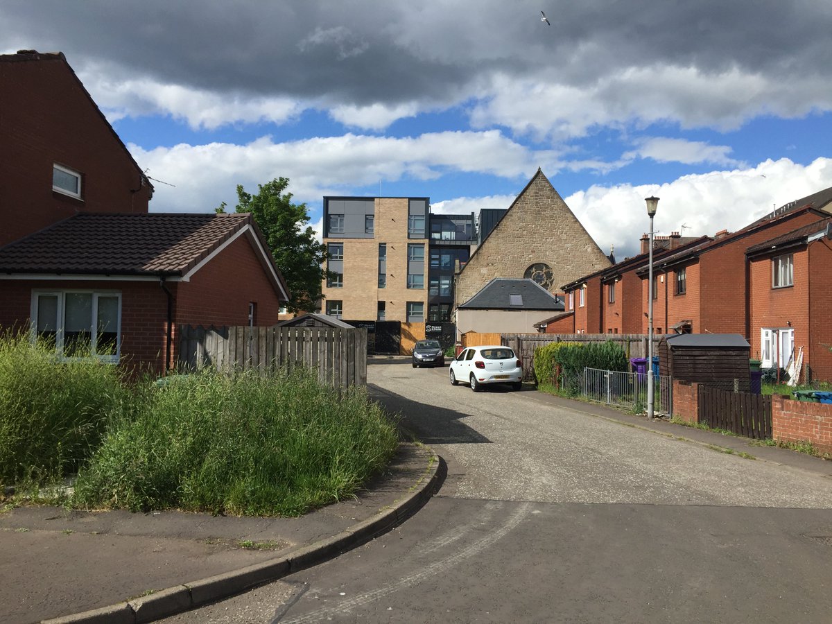 ChrisS_PagePark's tweet photo. Our soon-to-be completed project at Old Carntyne Church, Shettleston completes the set of geometry-inspired housing projects which started with Friary Court, Glasgow (circle), Wauchope Square (triangle) and now at Shettleston (square) https://t.co/ugxBv14hw5