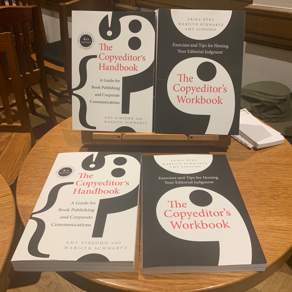 ucpress's tweet photo. Last night: Marilyn Schwartz and Erika Bűky talked us through the history & future of the #CopyeditorsHandbook, and of copyediting itself: as craft, trade, and passion. Thanks to the @MILibrary, the Bay Area Editors' Forum, and the Editorial Freelancers Association for hosting! https://t.co/UCn6Zw2wnr