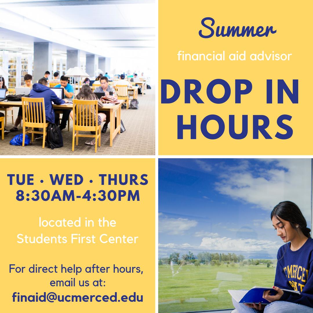 UCMOFAS's tweet photo. Beginning on Monday (6/3) and lasting through the summer, our office is operating with modified advising drop-in hours both in person and over the phone. You can still get general financial aid help from the Students First Center during their normal business hours! https://t.co/xR98umDe2v