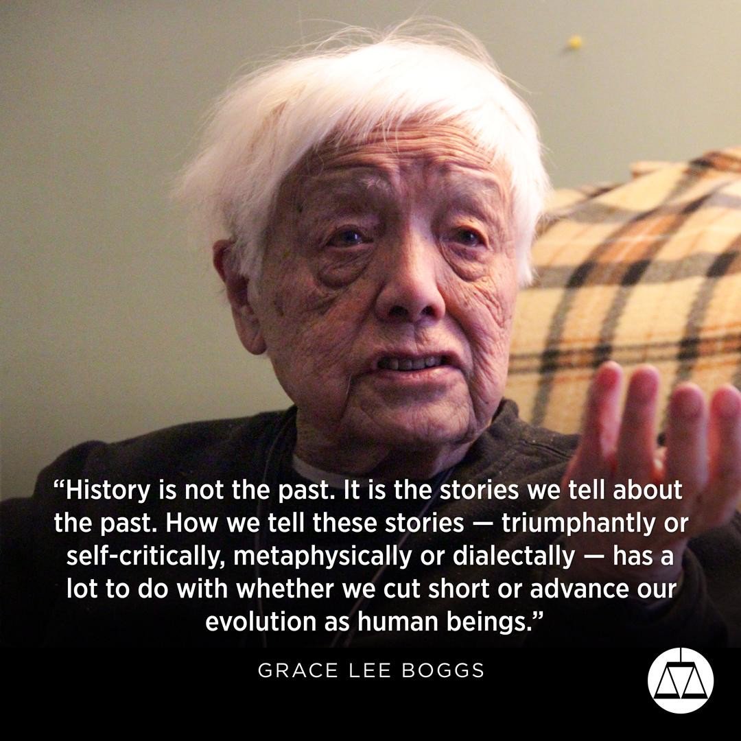 Grace Lee Boggs was a champion for Black power and the rights of children, women and workers. Her work lives on by shaping generations of progressive leaders and change agents. #TheMarchContinues #AAPIHM #aapi #aapiheritagemonth