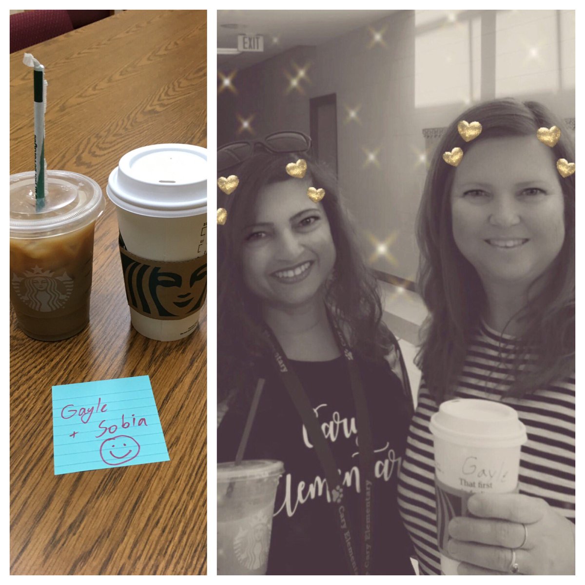 sobiaestrela's tweet photo. Our inboxes are full of otiss testing irregularity notifications, but our hearts are filled with gratitude. Thankful for a supportive principal who treated us to @Starbucks this morning. #testingcoordinatorlife @cary_elementary https://t.co/zw1NVbh7lg