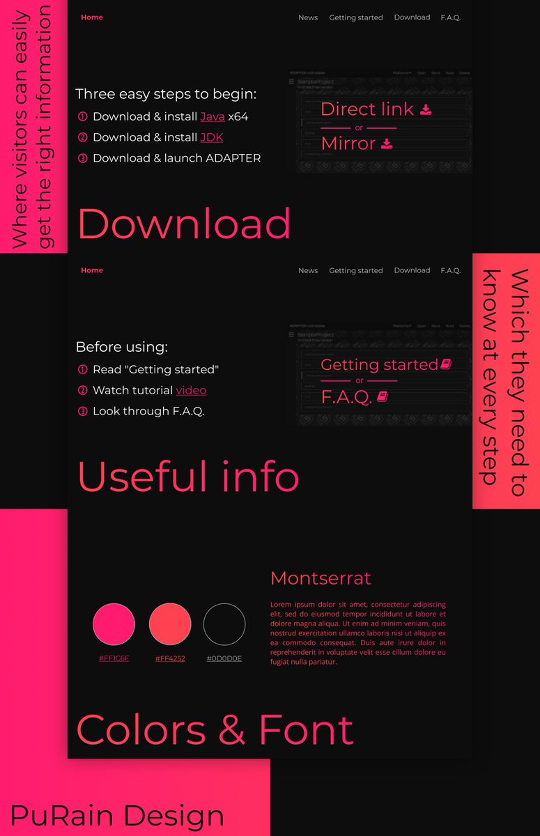 PuRainDesign's tweet photo. Simple concept of website to guide users through different aspects of the ADAPTER software
#PuRainDesign #webdesign #art #flat #design #vector #simple #creative #art #graphicdesign #inspiration #webdev #concept https://t.co/lT425qiCWs