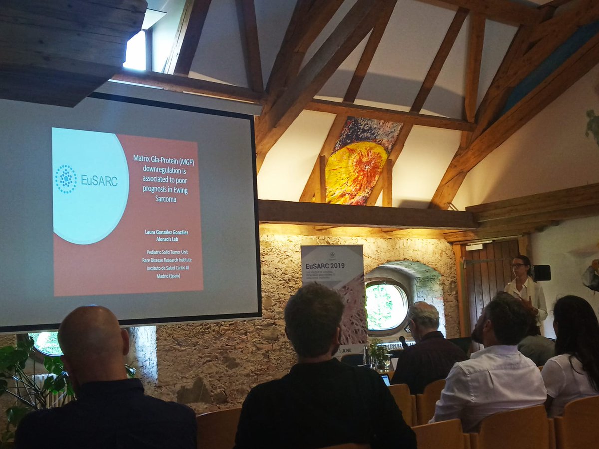 Hoy Laura González ha presentado nuestros resultados en #EuSARC2019. Excelente congreso donde estamos conociendo las últimas investigaciones en sarcomas pediátricos. Gracias <a href="/APUpablougarte/">APU Pablo Ugarte</a> <a href="/TodoporAlex/">La Sonrisa de Alex</a> <a href="/asion_/">ASION</a> por financiar la investigación en cáncer infantil #ISCIII