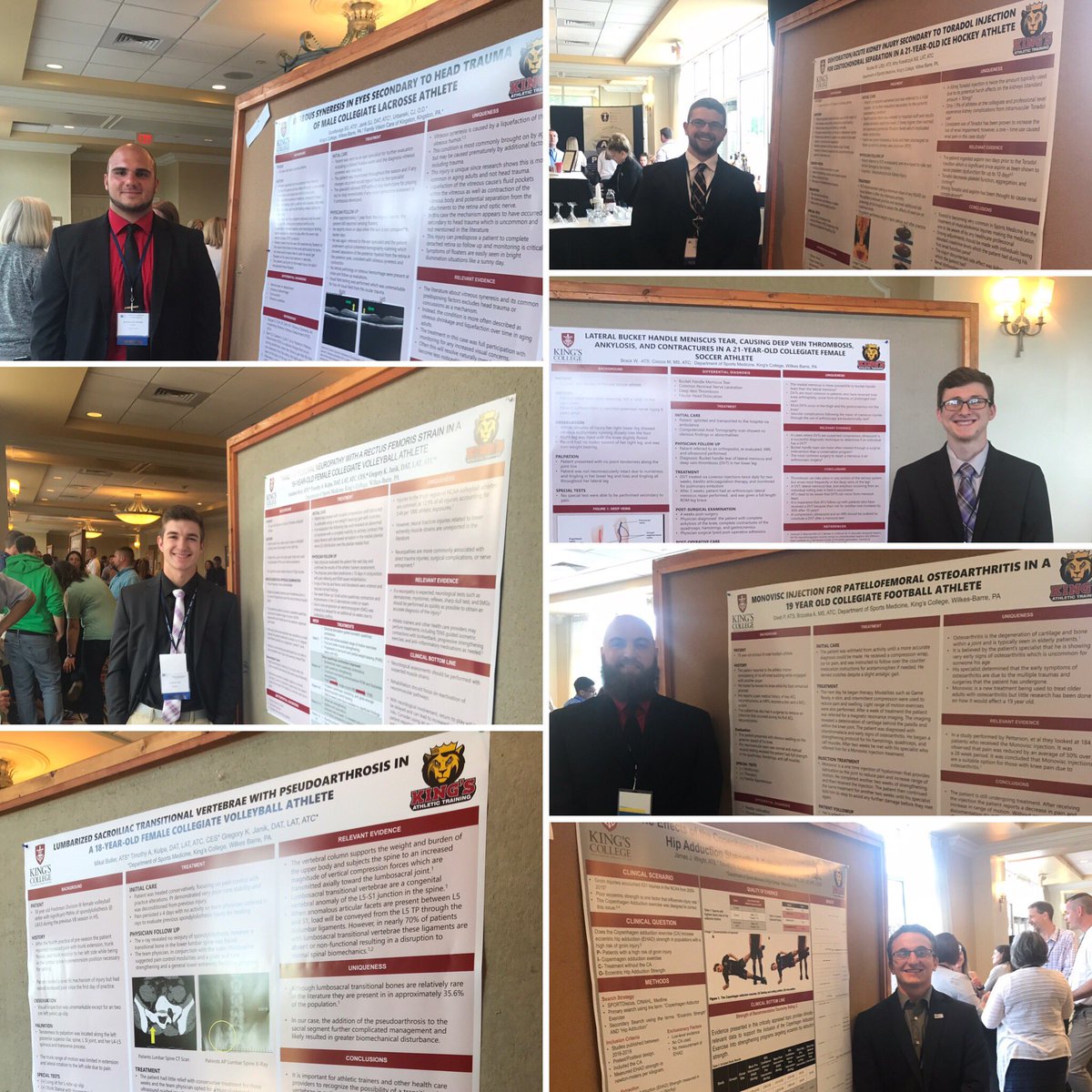 KingsPA_SMS's tweet image. Great showing for the @KingsCollege_PA AT Program at the @gopatsAT Annual Meeting. 6 rising-juniors were selected to present unique case studies and 1 recent graduate was selected to present his critically appraised topic. #PATS2019
