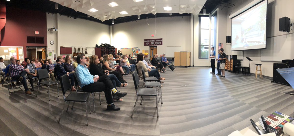 mtamas11's tweet photo. My @FallsSchools @NorthSDMF Media Creations students presented their business commercials to the business owners, school board, and parents today showing off their creativity, collaboration, and communication skills! #fallspride https://t.co/cPFAUJLz3m