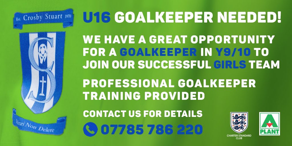 Our U16s Girls team is looking for a goalkeeper. Options for Saturday or Sunday games playing to a good level with separate professional goalkeeper training. Please RT 🙌🏻