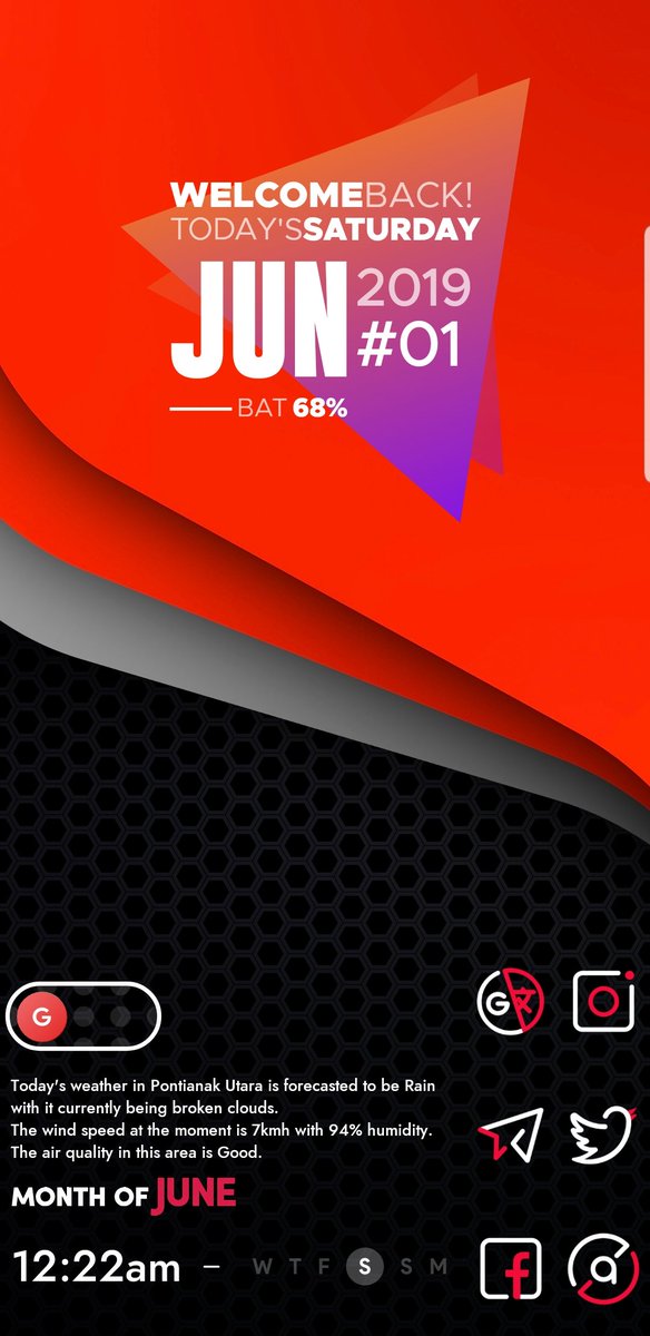 liefredy89's tweet photo. Welcome to june
Simple ducati red and black carbon
Special Wall by @Arthur1992aS
Icon by @justnewdesigns
Widget sun&sea kwgt and fuchsia kwgt
#basep29
#basep30
#basep31 https://t.co/Jm5wkX58xh