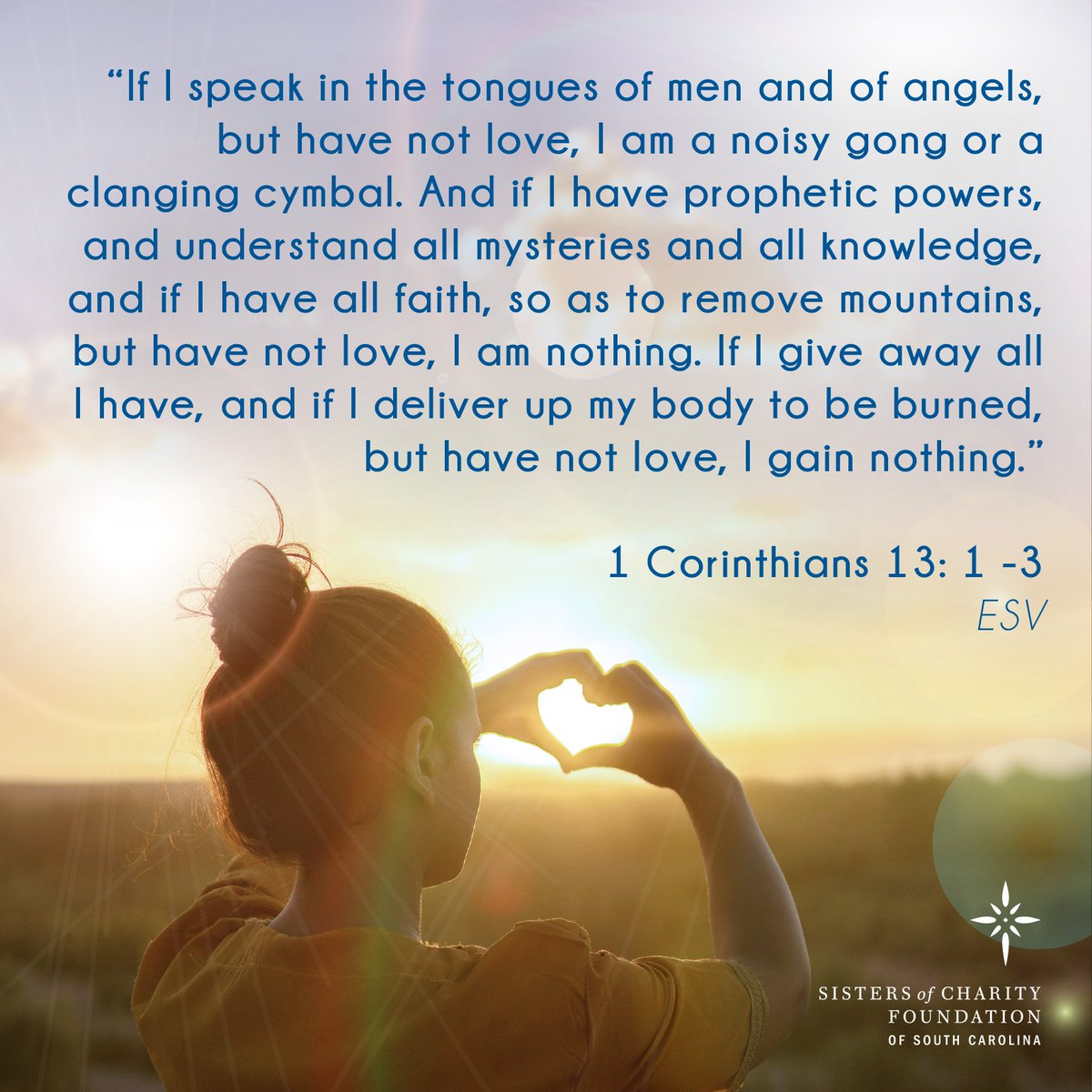 SCFSC's tweet photo. "In omnibus caritas" translates to "in all things charity."
The Sisters live by this phrase, and the Foundation uses it in all of our daily operations. We strive to have and show love in all we do, and we hope you'll do the same. #SOCSC #FightPovertySC #BeGood #Love https://t.co/f8ztBivJVF