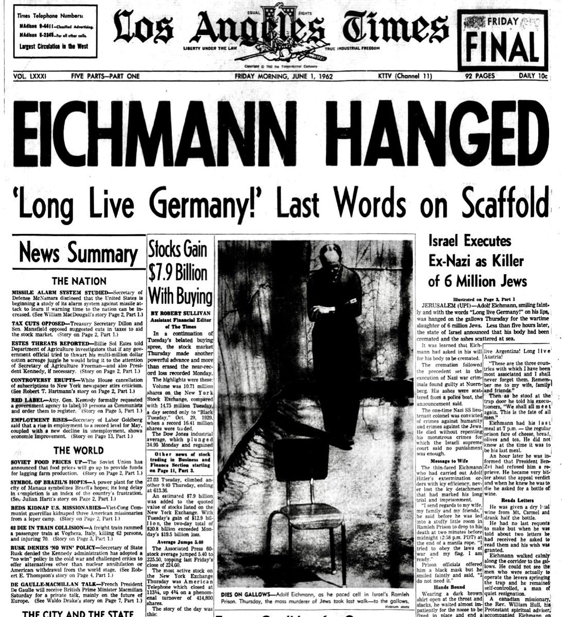 Retronewsnow On Twitter On May 31 1962 Adolf Eichmann The