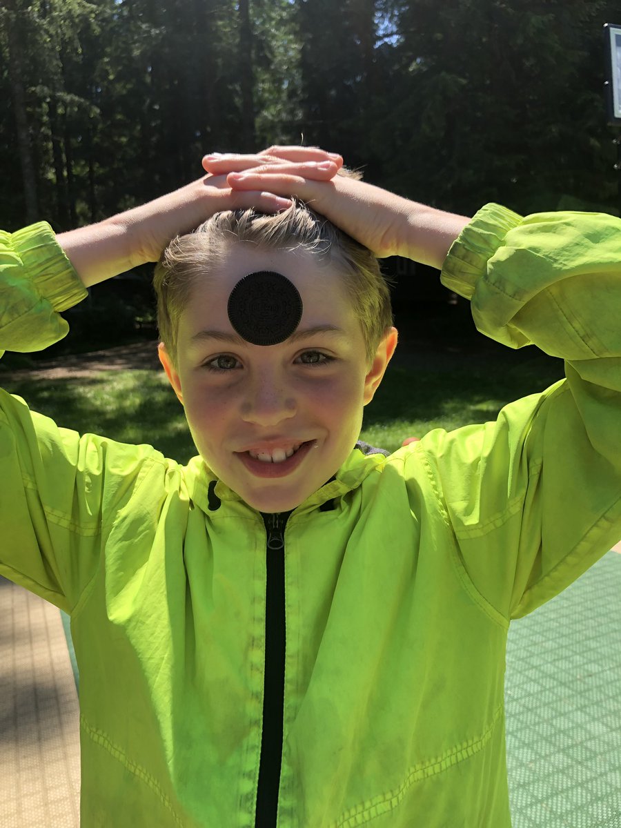 MakuchMatthew's tweet photo. A @SD63DeepCove tradition now at #DCCP2019 was requested by a student. I thin Finn’s been practising. #oreochallenge https://t.co/y3zLw46Rlb