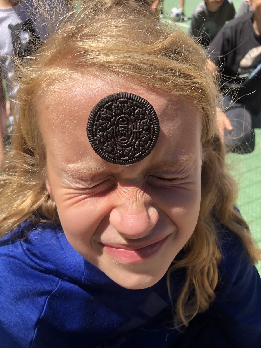 MakuchMatthew's tweet photo. A @SD63DeepCove tradition now at #DCCP2019 was requested by a student. I thin Finn’s been practising. #oreochallenge https://t.co/y3zLw46Rlb