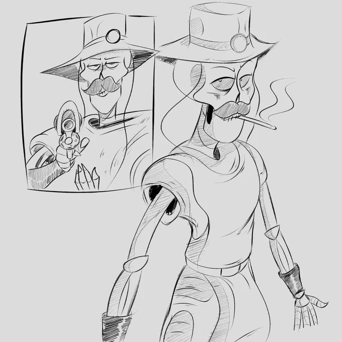 Made one of my characters wear hol horse's outfit. i cant believe it fits him. 