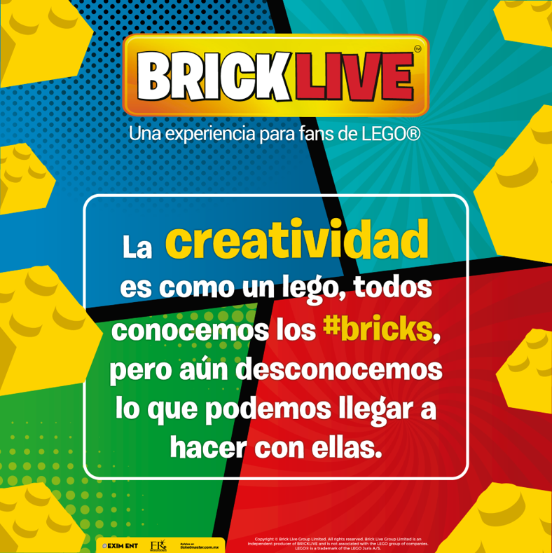 BrickLiveMx's tweet photo. Construcción sin límite! Explota tu creatividad con nosotros en #BRICKLIVECDMX con nuestras secciones temáticas 
y comparte tus mejores creaciones. https://t.co/DIgTj03qAM