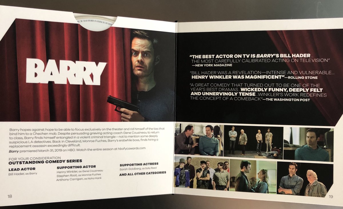 imNikita's tweet photo. Hey @TelevisionAcad members, I know you got bombarded with #FYC screeners, but please check out more than just the first 2 episodes of @HBO #BarryHBO. Awesome scenes of @Anth_Carrigan and #SarahGoldberg ahead! #FYC2019 #Emmys https://t.co/4bbMkDpQHc