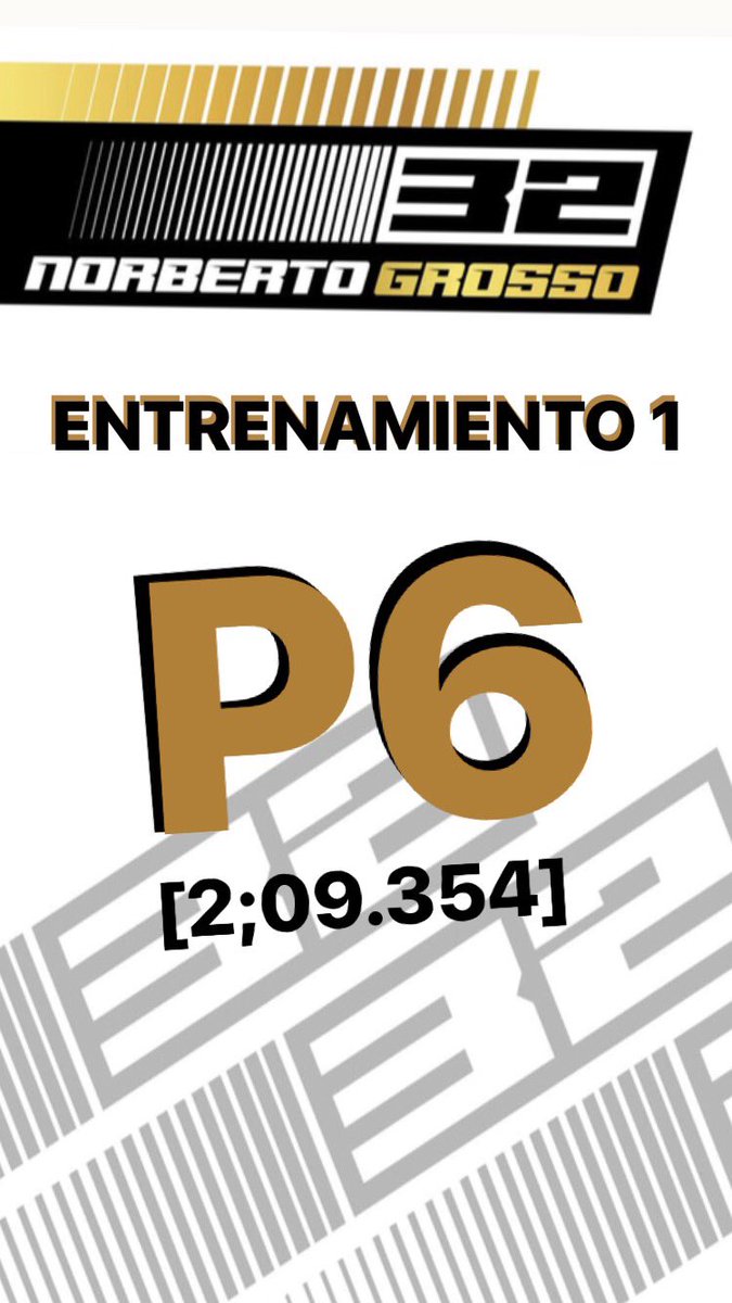 P6 en el primer entrenamiento del fin de semana del #TRenTermas.

A las 14:40 hs salimos a la segunda tanda del día.