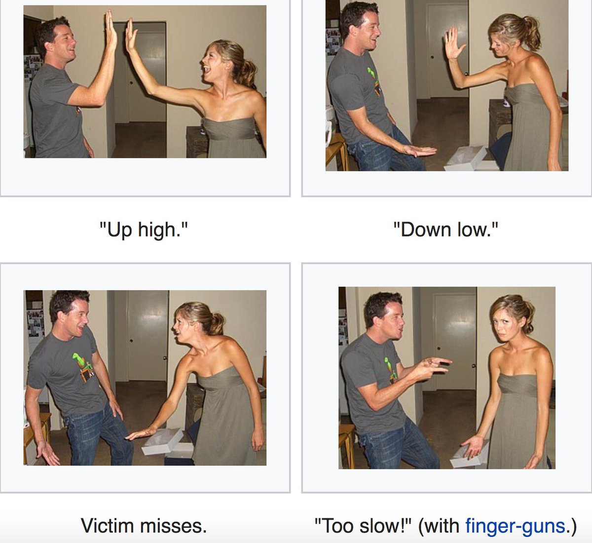 holy_schnitt's tweet photo. not a day goes by where I don’t think about the first time I saw the wikipedia entry on high fives https://t.co/B8mIlYZuQR