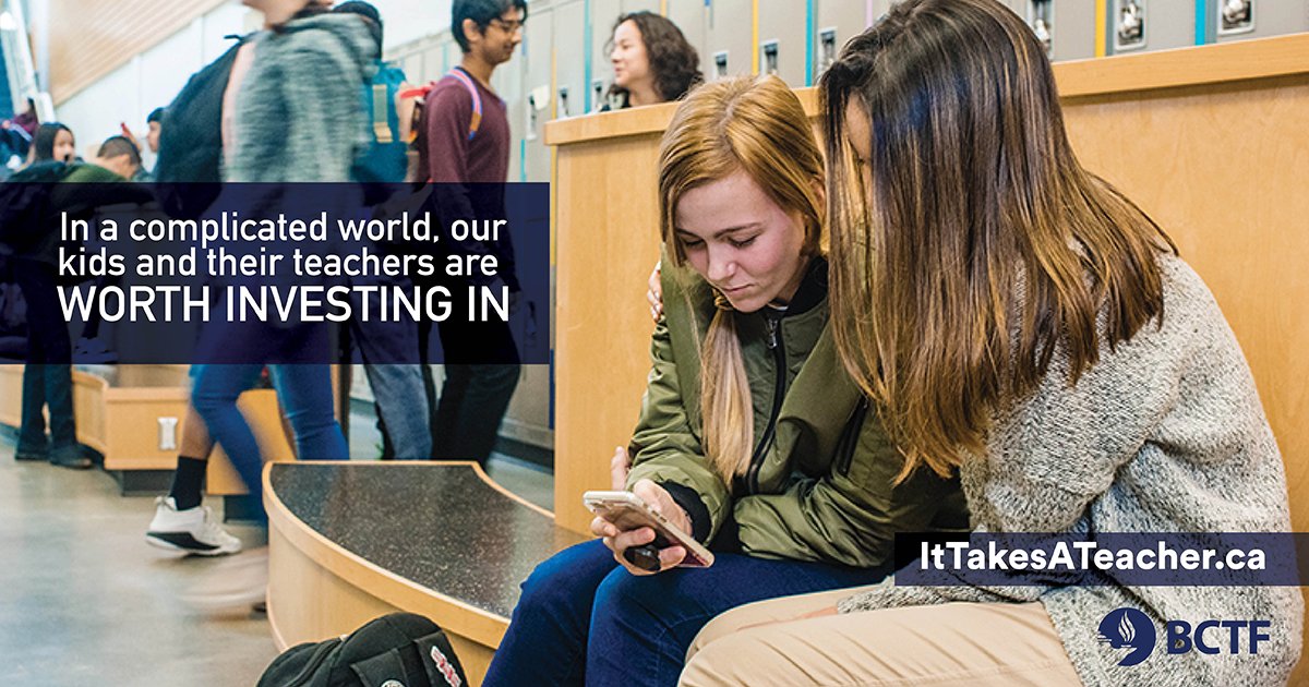 There's a lot going on in schools today. Anxiety, stress and mental health concerns are on the rise. Teachers are there to help. But the #bcpoli government's proposed concessions will make it easier for districts to cut school counselors. It's the wrong direction for #bced.