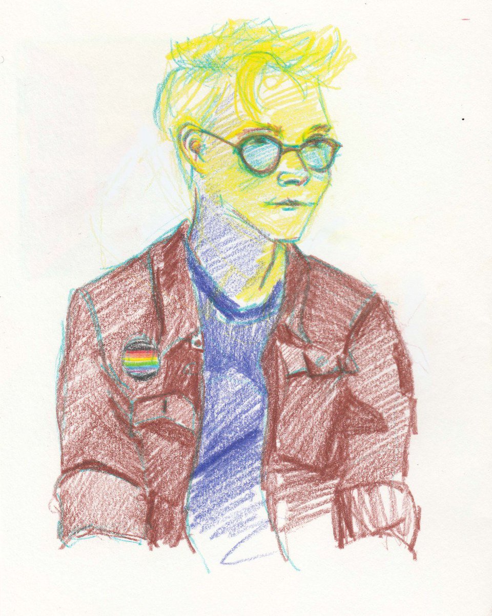 frocktopus's tweet photo. Sketch of the awesome @purplexedavatar at @thepointlincoln when we had a picnic to celebrate the end of (Theressa) May. look at that face, makes me want to draw it all over again https://t.co/ipiBkp36xV