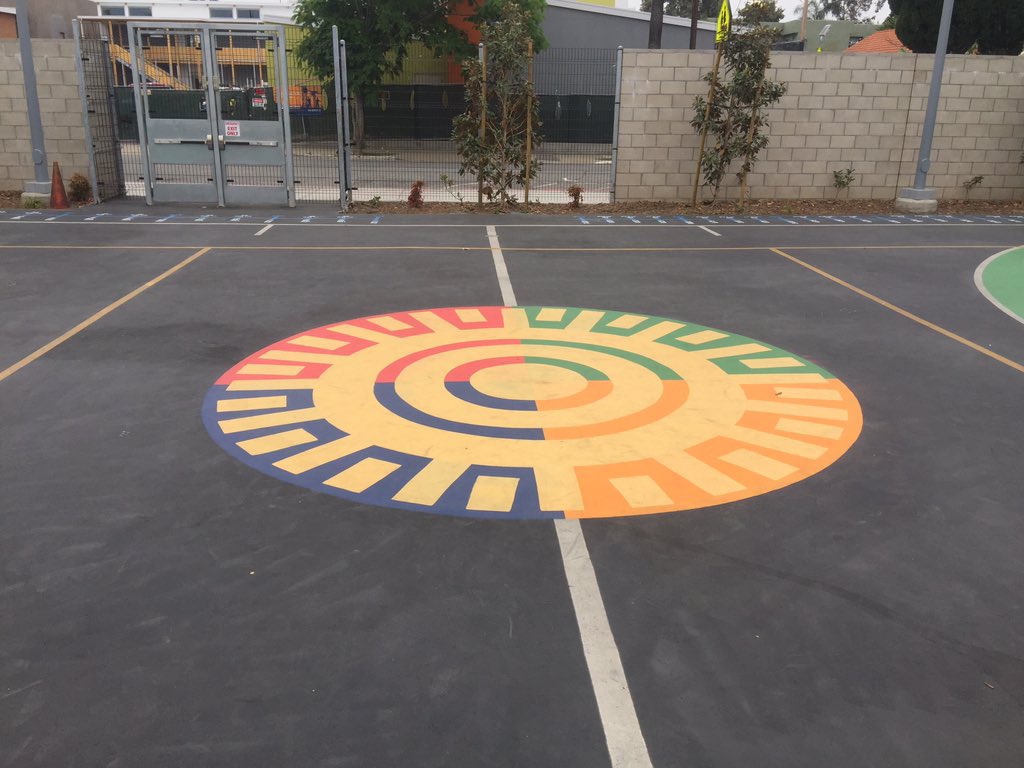 Fraction ball is officially live @ElSolAcademy we are making math fun with #PlayfulLearning #EmbodiedLearning #FractionGames @UCIEducation @drewhalbailey @DAlvarezVargas with Keko Begolli and Lindsey Richland. So excited to see this dream come to life!