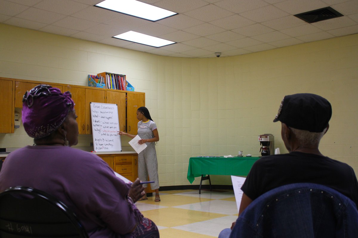 DallasTheater's tweet photo. Brierley Resident Acting Company member Tiana Blair leads the #PublicWorksDallas workshop at the Janie C. Turner Recreation Center! https://t.co/ERFJC7CZeA
