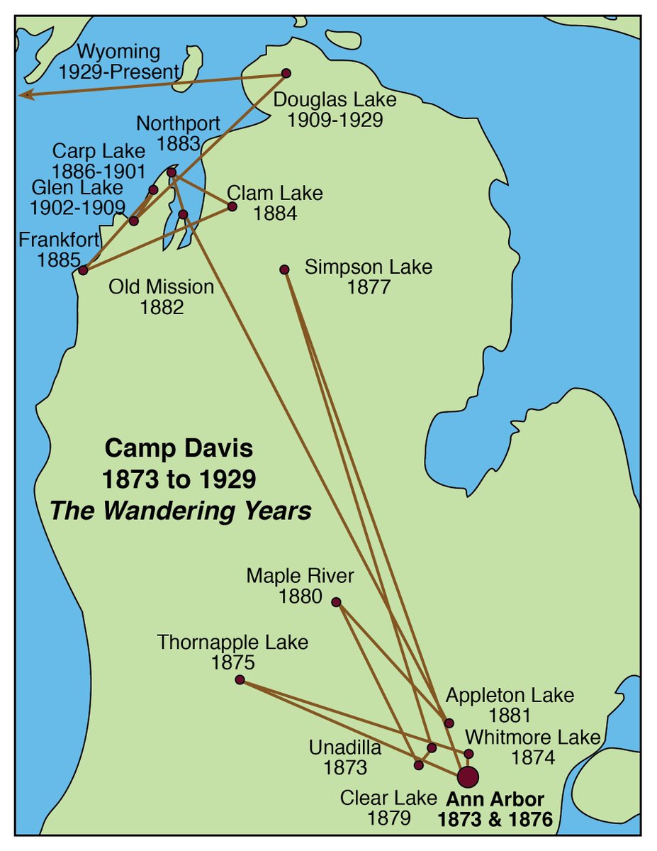 When <a href="/UMCampAlums/">CampDavisReunion2019</a> hear “Camp Davis”, Jackson Wyoming comes to mind. That is only part of our story. Field courses in geology-collectively “Camp Davis”- were held in Michigan from 1873 to 1929. This illustration is adapted from the <a href="/UofMCampDavis/">U of M Camp Davis</a> Report of 1940.

<a href="/MichiganEarth/">Michigan EARTH</a>