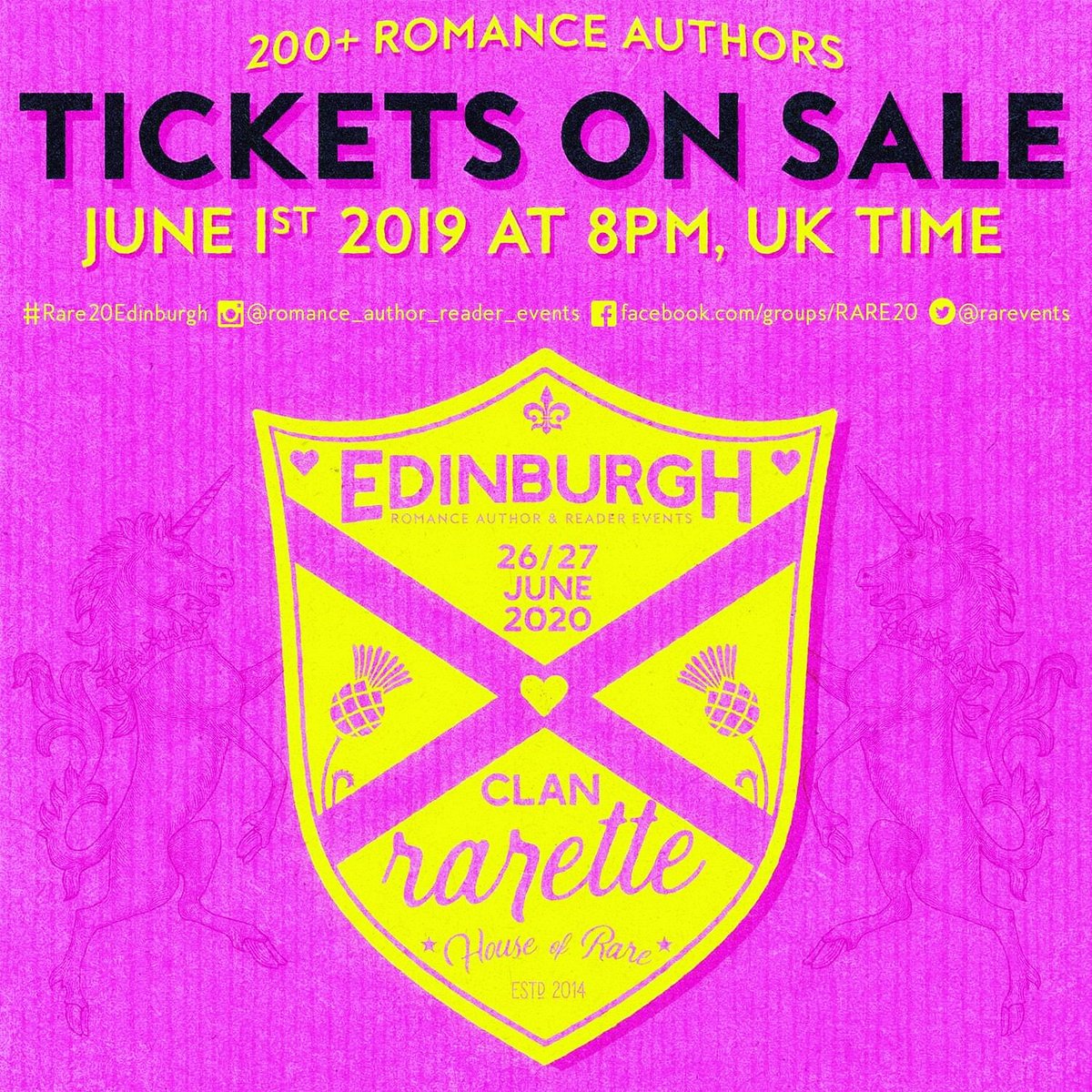 AmeliaAuthor's tweet photo. Scotland!! Who is coming to see me?
The eventbrite link will be live soon!!
 #Rare20Edinburgh #Rare20 #RARE #BookSigning #RomanceAuthor #RomanceReader

Tickets go live tomorrow, June 1st, at 8pm UK time!
THANK YOU SO MUCH! 💜💛💜💛0 https://t.co/PViBoMrcA7
