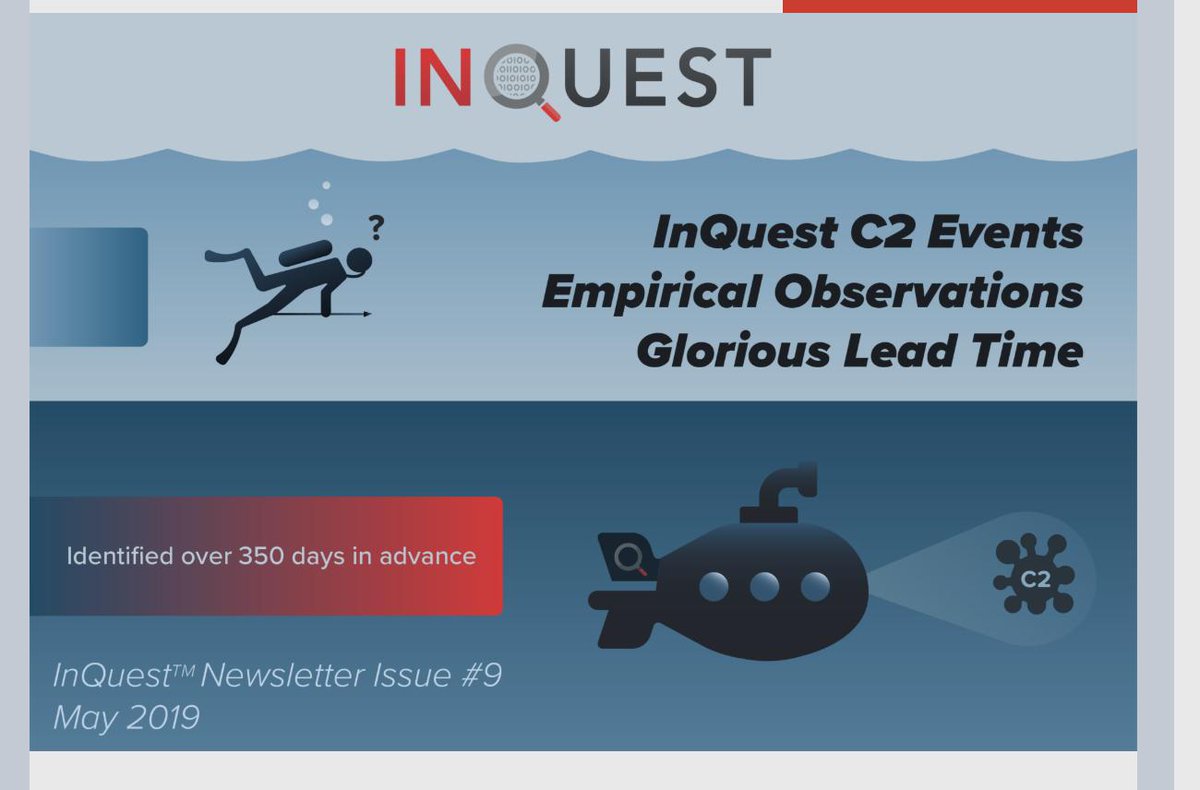 InQuest Insider - May

InQuest constantly monitors command and control (C2) communications for signs of anomalous activity. Keeping abreast of the latest C2 nodes through threat intelligence is key for detecting this activity. 

Subscribe Here: inquest.net/newsletter