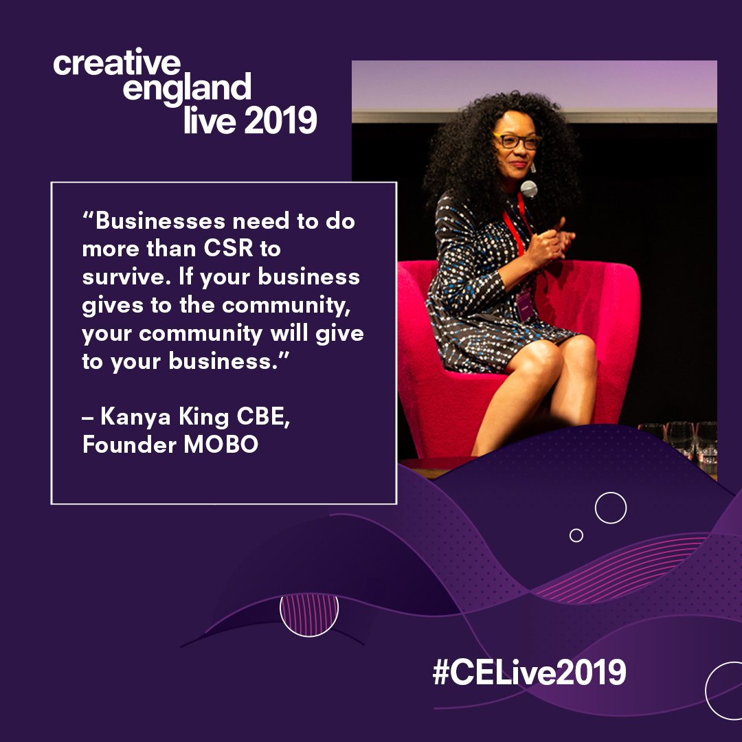 WeAreCreativeUK's tweet photo. .@KanyaKing joined us at #CELive19 last week to share her journey of growing @MOBOAwards, and gave advice to businesses on the benefits of giving to their community https://t.co/bcK5Ns3Q87