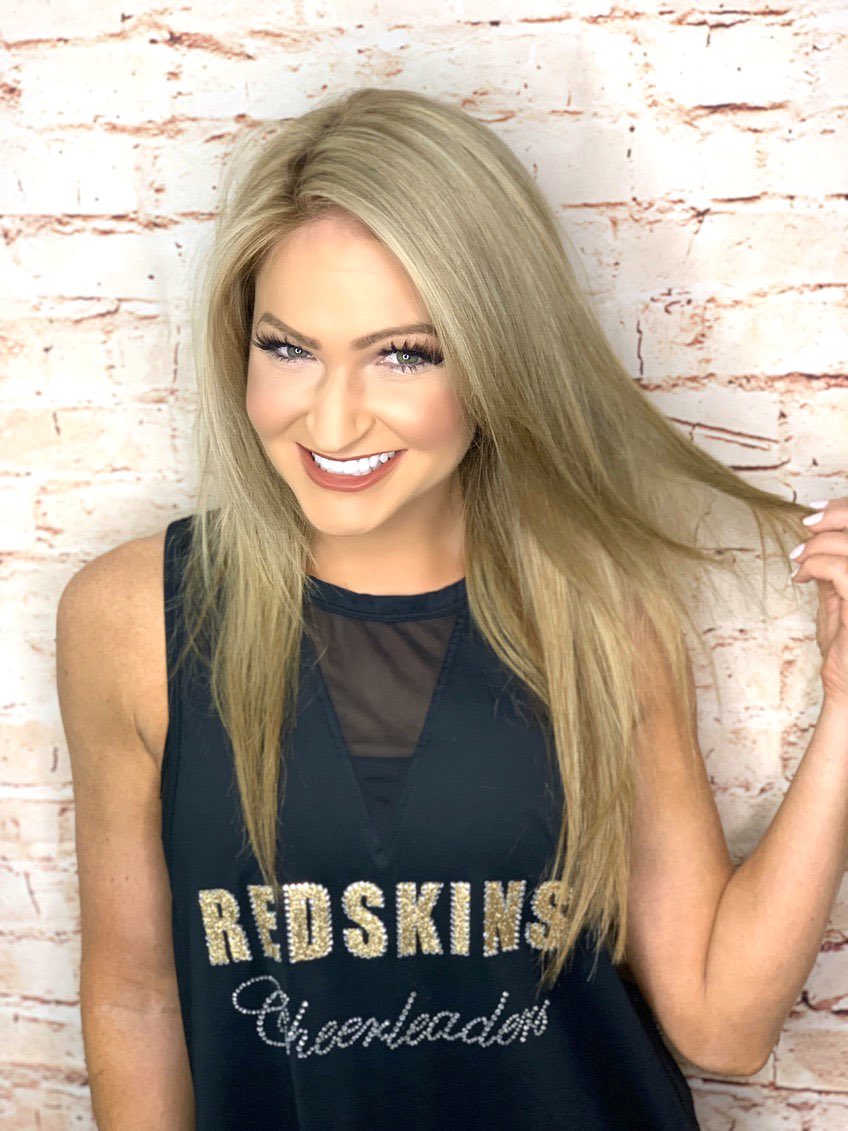 WRC_Stephanie's tweet photo. My hair doesn’t always look awesome... but when it does, I give credit where credit is due.

LOVING my fresh highlights from Brenda at Mixed Elements Salon in Crofton! I can’t stop smiling for picture day tomorrow! 😁📸

Thank you Brenda!

#MixedElements 
#RedskinsCheerleader https://t.co/Vmu258NLAU