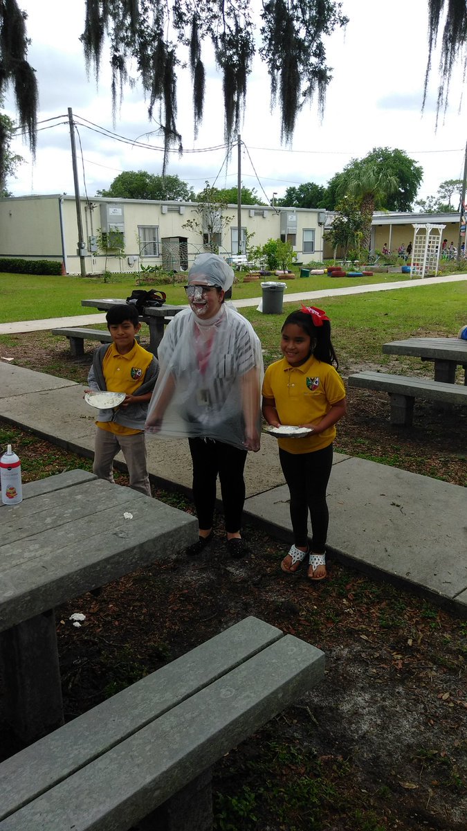 CurriculumAssoc's tweet photo. Mrs. Genever shares, "My students met their goals for both #iReady Reading &amp; Math and got to pie me today! It was delicious and fun! 😁" #MyiReady #iReadyFL https://t.co/hexctVqKJq
