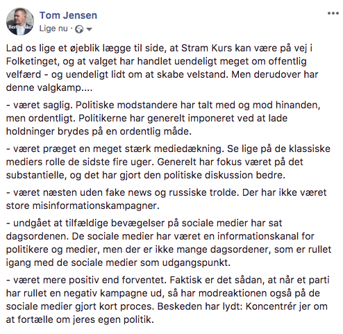 TomJensen1966's tweet photo. Nogle ord om valgkampen.

#fv19 #fv2019 #dkpol https://t.co/idzohC3kp3
