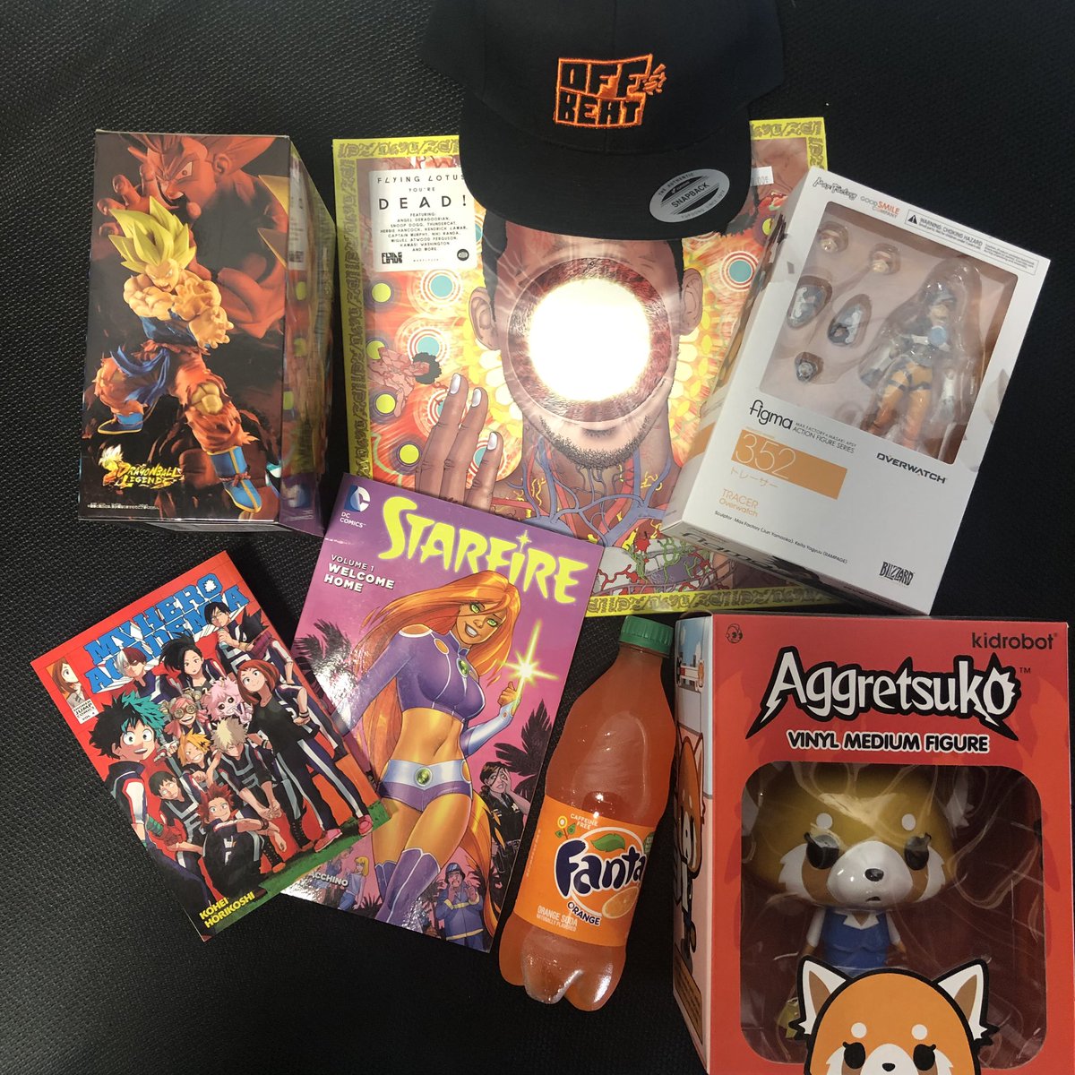 OFFBEATjxn's tweet photo. 🔸🧡🍊📙🔶
Open from 12-7pm 

Goku figure - $22
My Hero Academia vol. 4 - $10
Starfire vol. 1 - $15
Fanta - $2
Aggretsuko Figure - $40
Tracer Figma - $70
Flying Lotus "Youre Dead!" LP -$30
Offbeat snapback - $25

#offbeatjxn #offbeatart #recordstore #comicbookstore #culturestore https://t.co/T4NAuXJw0x