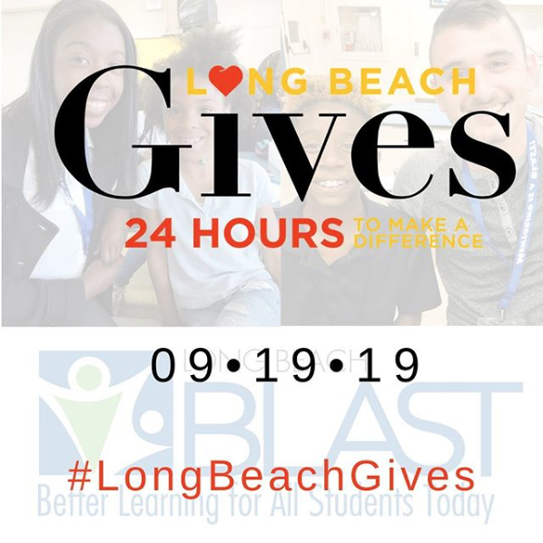 LongBeachBLAST's tweet photo. We are grateful to be a part of Long Beach’s first ever day of giving. Help us reach our goal on 9/19/19. Stay tuned! #longbeachgives #91919 #lbblast #mentorwithblast #mentoringmatters #longbeach #longbeachmentoring #education #youthdevelopment https://t.co/8sLtmeASIa