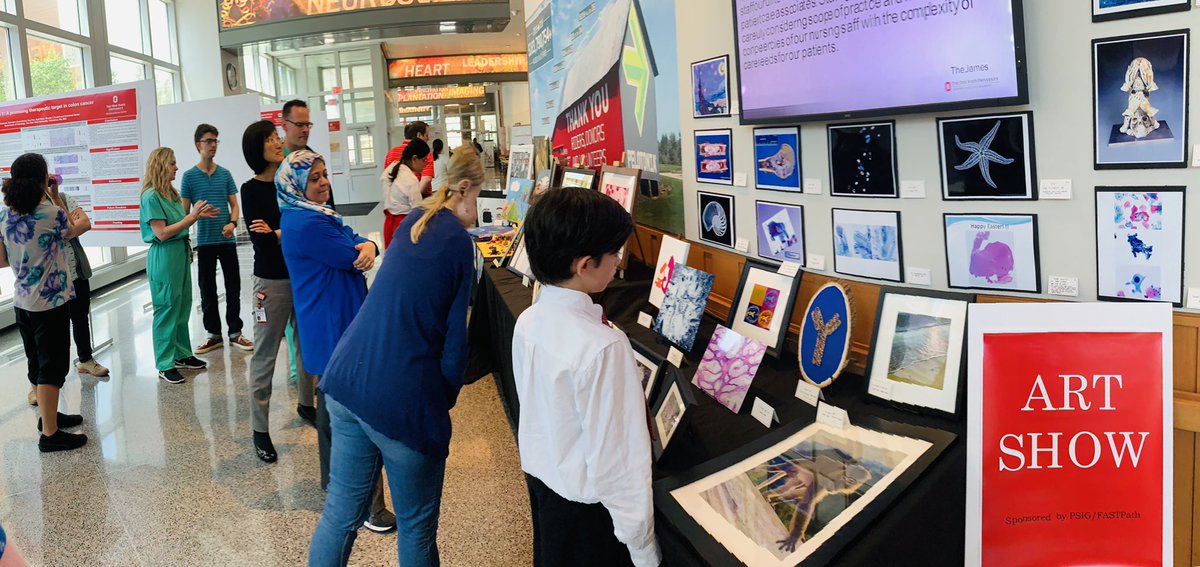 CArnoldMD's tweet image. #FASTPath and #PSIG 2019 art show! Congratulations to all the artists and art lovers. So much to enjoy. Pathology winner “Starry night path” by Dr Luke Blower. #osupsig