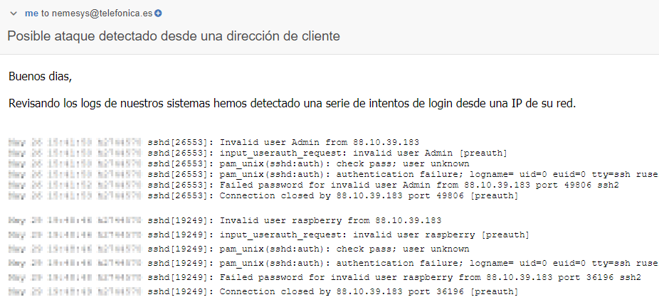 BizlogicBCN's tweet image. Un servidor online recibe en la actualidad centenares de ataques al cabo del día. La mayoría por bots y desde equipos infectados.

Cuando son de origen nacional, debemos reportarlos al ISP involucrado para que pueda actuar. El de telefonica por ejemplo es nemesys@telefonica.es