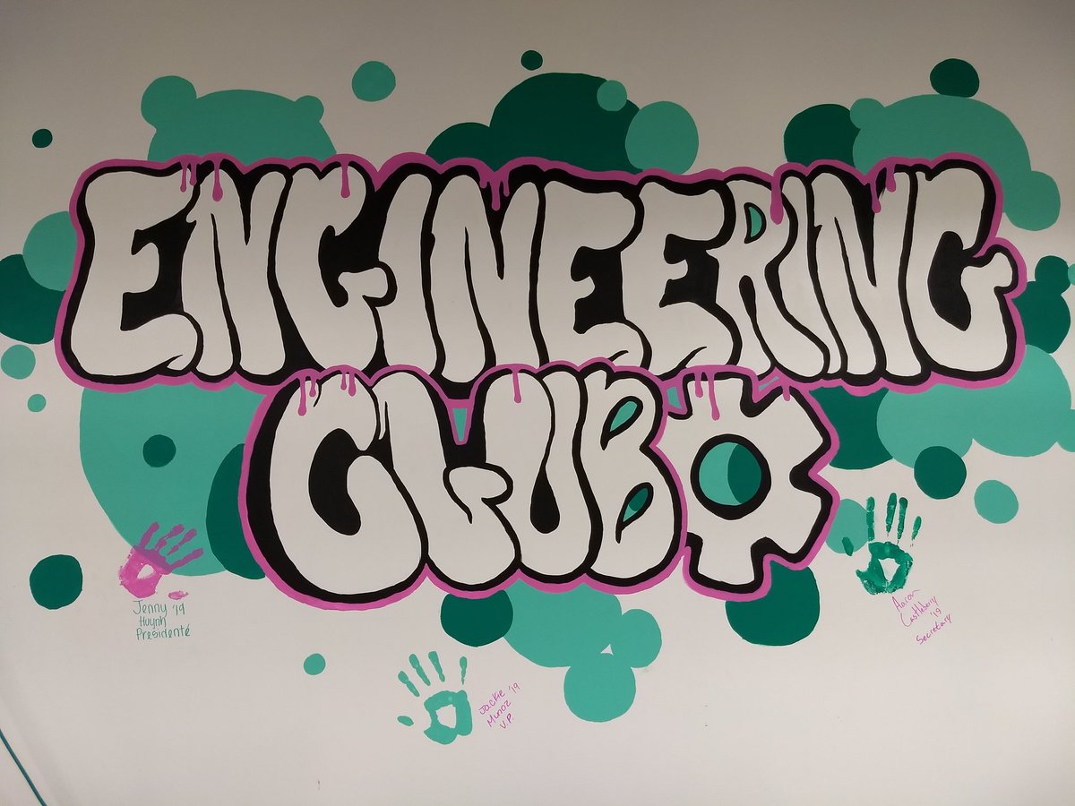 TechEdTeach_AHS's tweet photo. Thank you to our dedicated AHS Engineering Club cabinet members for this mural! #ahs #engineeringclub #texaspltw https://t.co/VXyavrcDdg